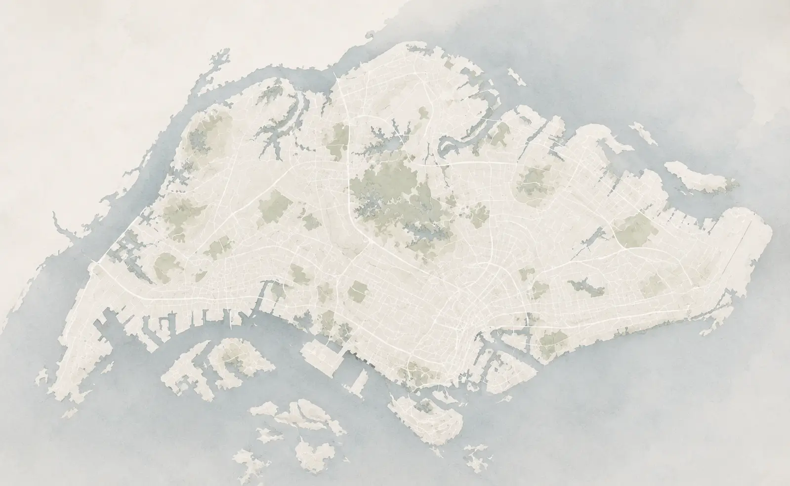 Illustrated map of Singapore